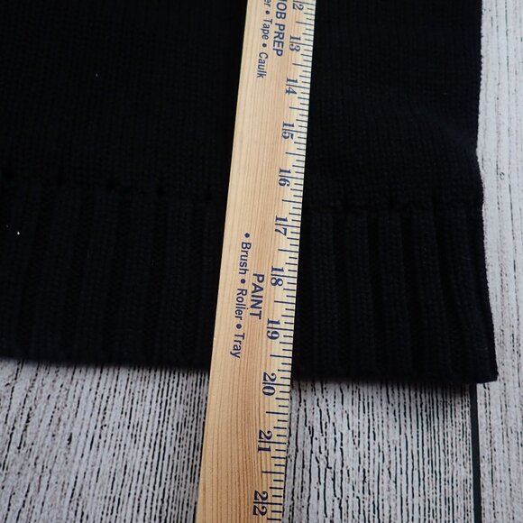 She + Sky Women's Size S/M Oversized Black Knit Sweater Boxy 100% Cotton - Picture 6 of 8